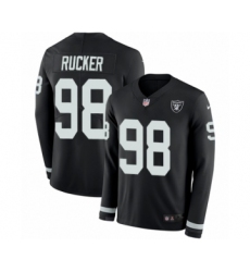 Men's Nike Oakland Raiders #98 Frostee Rucker Limited Black Therma Long Sleeve NFL Jersey