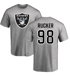 NFL Nike Oakland Raiders #98 Frostee Rucker Ash Name & Number Logo T-Shirt