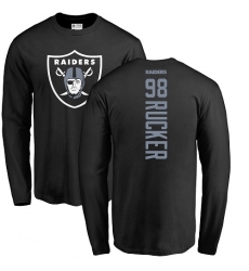 NFL Nike Oakland Raiders #98 Frostee Rucker Black Backer Long Sleeve T-Shirt