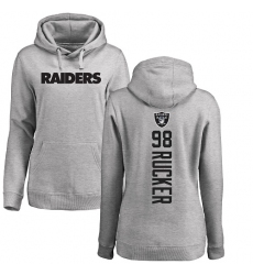 NFL Women's Nike Oakland Raiders #98 Frostee Rucker Ash Backer Pullover Hoodie