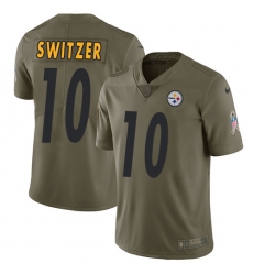 Youth Nike Pittsburgh Steelers #10 Ryan Switzer Limited Olive 2017 Salute to Service NFL Jersey