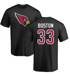 NFL Nike Arizona Cardinals #33 Tre Boston Black Name & Number Logo T-Shirt