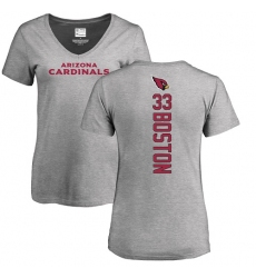 NFL Women's Nike Arizona Cardinals #33 Tre Boston Ash Backer V-Neck T-Shirt
