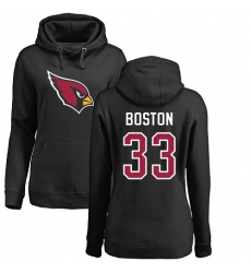 NFL Women's Nike Arizona Cardinals #33 Tre Boston Black Name & Number Logo Pullover Hoodie