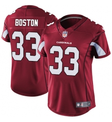 Women Nike Arizona Cardinals #33 Tre Boston Red Team Color Vapor Untouchable Limited Player NFL Jersey