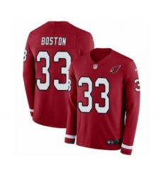Youth Nike Arizona Cardinals #33 Tre Boston Limited Red Therma Long Sleeve NFL Jersey