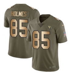 Men's Nike Arizona Cardinals #85 Gabe Holmes Limited Olive Gold 2017 Salute to Service NFL Jersey