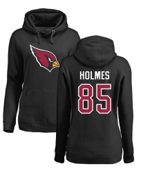 NFL Women's Nike Arizona Cardinals #85 Gabe Holmes Black Name & Number Logo Pullover Hoodie