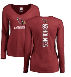 NFL Women's Nike Arizona Cardinals #85 Gabe Holmes Maroon Backer Long Sleeve T-Shirt