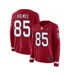 Women's Nike Arizona Cardinals #85 Gabe Holmes Limited Red Therma Long Sleeve NFL Jersey