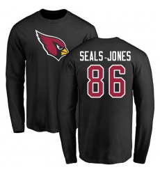 NFL Nike Arizona Cardinals #86 Ricky Seals-Jones Black Name & Number Logo Long Sleeve T-Shirt