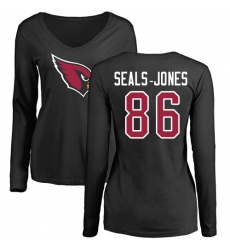 NFL Women's Nike Arizona Cardinals #86 Ricky Seals-Jones Black Name & Number Logo Long Sleeve T-Shirt