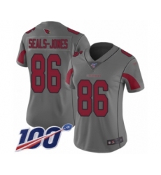 Women's Arizona Cardinals #86 Ricky Seals-Jones Limited Silver Inverted Legend 100th Season Football Jersey