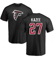NFL Nike Atlanta Falcons #27 Damontae Kazee Black Name & Number Logo T-Shirt