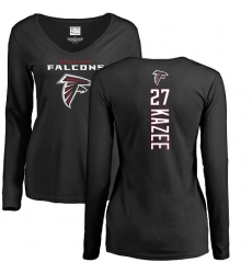 NFL Women's Nike Atlanta Falcons #27 Damontae Kazee Black Backer Long Sleeve T-Shirt