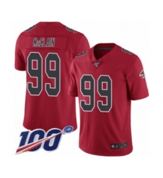 Men's Atlanta Falcons #99 Terrell McClain Limited Red Rush Vapor Untouchable 100th Season Football Jersey