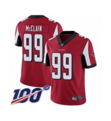 Men's Atlanta Falcons #99 Terrell McClain Red Team Color Vapor Untouchable Limited Player 100th Season Football Jersey