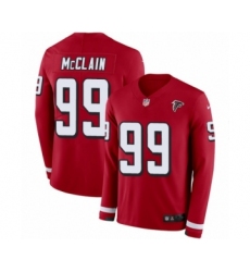 Men's Nike Atlanta Falcons #99 Terrell McClain Limited Red Therma Long Sleeve NFL Jersey