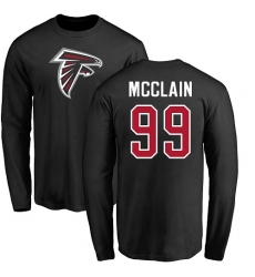 NFL Nike Atlanta Falcons #99 Terrell McClain Black Name & Number Logo Long Sleeve T-Shirt
