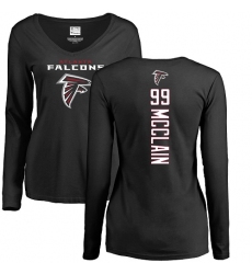 NFL Women's Nike Atlanta Falcons #99 Terrell McClain Black Backer Long Sleeve T-Shirt