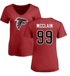NFL Women's Nike Atlanta Falcons #99 Terrell McClain Red Name & Number Logo T-Shirt
