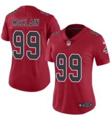 Women Nike Atlanta Falcons #99 Terrell McClain Limited Red Rush Vapor Untouchable NFL Jersey