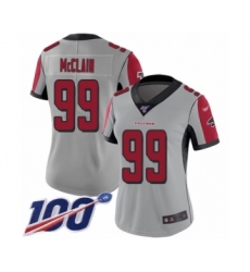 Women's Atlanta Falcons #99 Terrell McClain Limited Silver Inverted Legend 100th Season Football Jersey