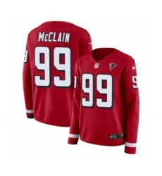 Women's Nike Atlanta Falcons #99 Terrell McClain Limited Red Therma Long Sleeve NFL Jersey
