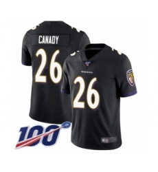 Men's Baltimore Ravens #26 Maurice Canady Black Alternate Vapor Untouchable Limited Player 100th Season Football Jersey
