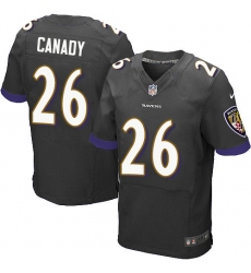 Men's Nike Baltimore Ravens #26 Maurice Canady Elite Black Alternate NFL Jersey