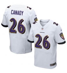 Men's Nike Baltimore Ravens #26 Maurice Canady Elite White NFL Jersey