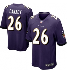 Men's Nike Baltimore Ravens #26 Maurice Canady Game Purple Team Color NFL Jersey