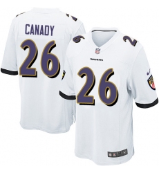 Men's Nike Baltimore Ravens #26 Maurice Canady Game White NFL Jersey