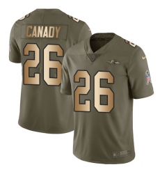 Men's Nike Baltimore Ravens #26 Maurice Canady Limited Olive Gold Salute to Service NFL Jersey