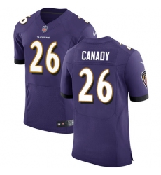 Men's Nike Baltimore Ravens #26 Maurice Canady Purple Team Color Vapor Untouchable Elite Player NFL Jersey