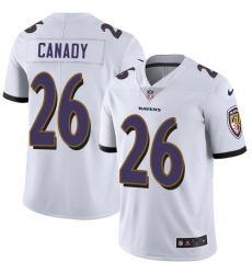 Men's Nike Baltimore Ravens #26 Maurice Canady White Vapor Untouchable Limited Player NFL Jersey