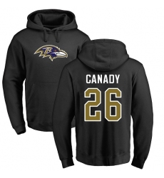 NFL Nike Baltimore Ravens #26 Maurice Canady Black Name & Number Logo Pullover Hoodie