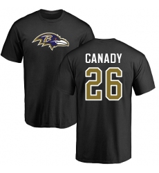 NFL Nike Baltimore Ravens #26 Maurice Canady Black Name & Number Logo T-Shirt