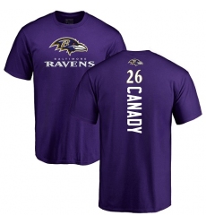 NFL Nike Baltimore Ravens #26 Maurice Canady Purple Backer T-Shirt