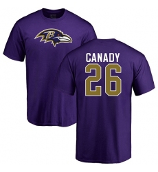 NFL Nike Baltimore Ravens #26 Maurice Canady Purple Name & Number Logo T-Shirt