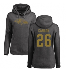 NFL Women's Nike Baltimore Ravens #26 Maurice Canady Ash One Color Pullover Hoodie