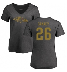 NFL Women's Nike Baltimore Ravens #26 Maurice Canady Ash One Color T-Shirt