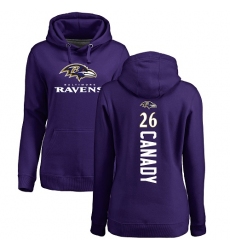 NFL Women's Nike Baltimore Ravens #26 Maurice Canady Purple Backer Pullover Hoodie