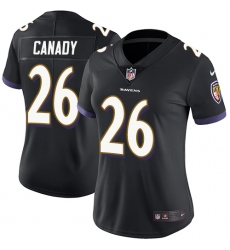 Women Nike Baltimore Ravens #26 Maurice Canady Black Alternate Vapor Untouchable Limited Player NFL Jersey