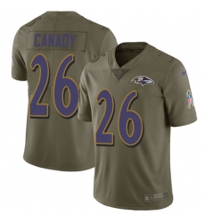 Youth Nike Baltimore Ravens #26 Maurice Canady Limited Olive 2017 Salute to Service NFL Jersey