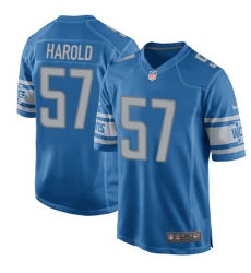 Men's Nike Detroit Lions #57 Eli Harold Game Blue Team Color NFL Jersey