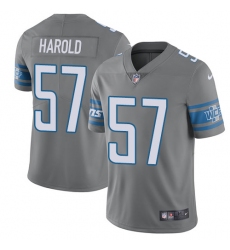 Men's Nike Detroit Lions #57 Eli Harold Limited Steel Rush Vapor Untouchable NFL Jersey
