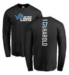 NFL Nike Detroit Lions #57 Eli Harold Black Backer Long Sleeve T-Shirt