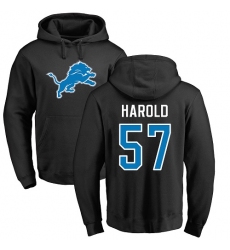 NFL Nike Detroit Lions #57 Eli Harold Black Name & Number Logo Pullover Hoodie