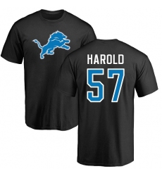 NFL Nike Detroit Lions #57 Eli Harold Black Name & Number Logo T-Shirt